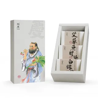 【阿原】守護神慶豐收-神農禮盒(艾草皂115g+魚腥草皂115g+白鶴草皂115g 溫定安神.淨化髒污.溫潤滋養)