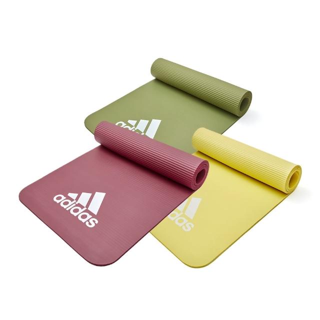 【adidas 愛迪達】輕量彈性瑜珈墊-7mm(抹茶綠/煙燻紅/檸檬黃)