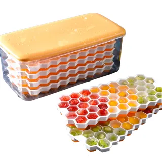 【小茉廚房】蜂巢造型製冰盒 矽膠製冰盒 冰塊盒(4層冰盒 188格)