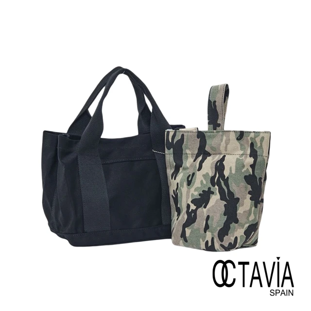 【OCTAVIA 8】OCTAVIA8 - 在一起  帆布大包小包配組合 - 黑配小迷彩