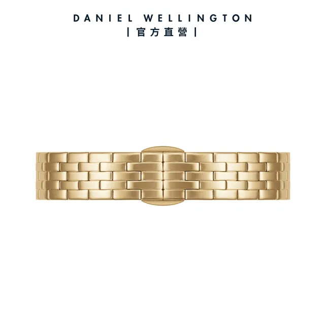 【Daniel Wellington】DW 手錶 Quadro Evergold 20X26 香檳金珠寶式錶鏈-白錶盤(DW00100622)
