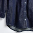 【SOMETHING】女裝 雙口袋水洗丹寧長袖襯衫(原藍色)