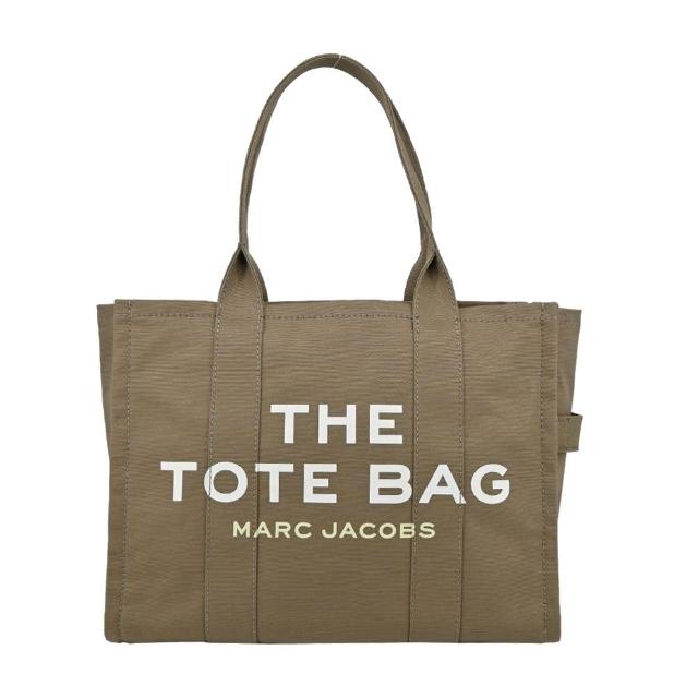 【MARC JACOBS】Large TOTE 字母印花帆布托特包(大/駝)