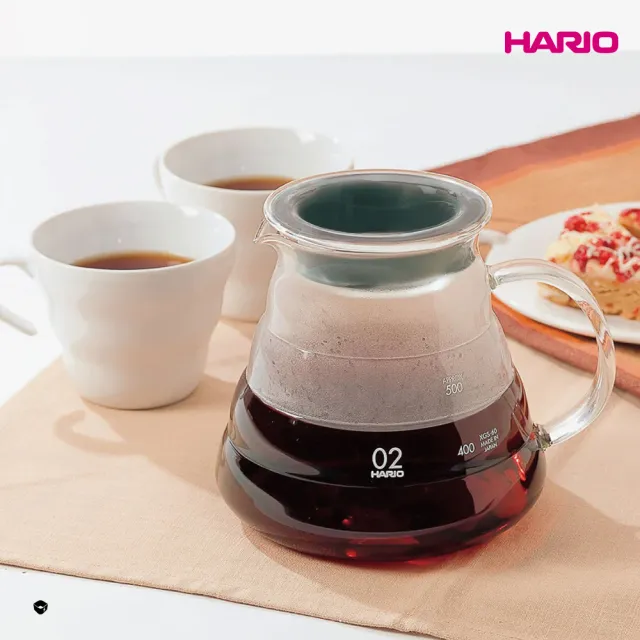 【HARIO】V60雲朵36咖啡 01 玻璃分享壺-透明 360ml(分享壺 咖啡壺 玻璃壺 雲朵壺)