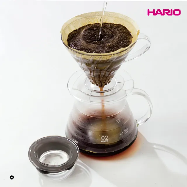 【HARIO】V60雲朵36咖啡 01 玻璃分享壺-透明 360ml(分享壺 咖啡壺 玻璃壺 雲朵壺)