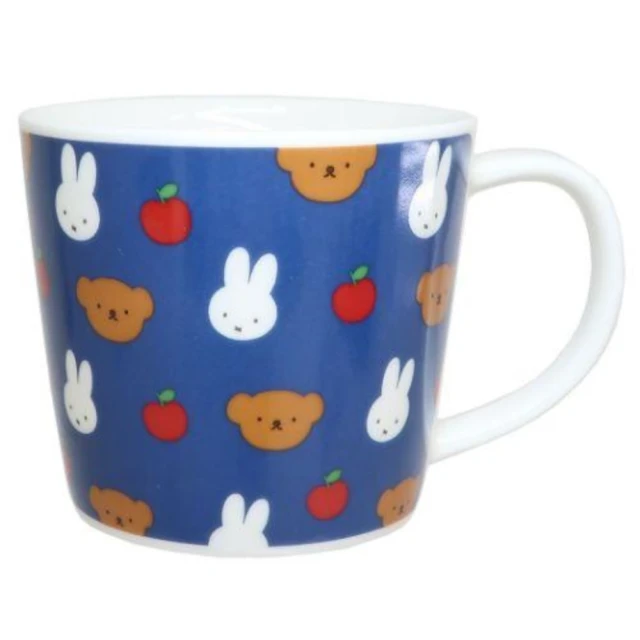 【小禮堂】Miffy 米飛兔 陶瓷馬克杯 250ml - 藍滿版大頭款(平輸品) 米菲兔