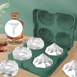 【鑽石與玫瑰】食品級矽膠造型製冰盒(冰球 冰球盒 冰塊盒 冰格 冰塊模具 造型冰塊 威士忌)
