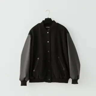 【LADY BOSS】韓製皮袖棒球外套(獨家設計)