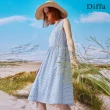【Diffa】藍白細格背心連身洋裝-女