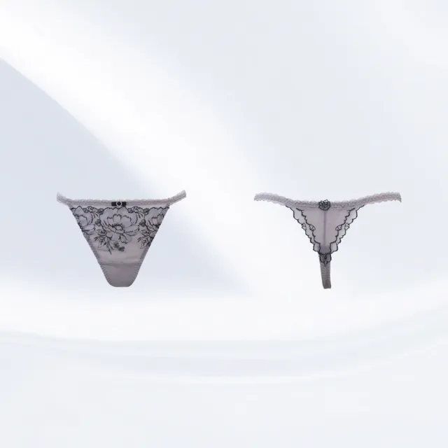 【Swear 思薇爾】仲夏玫瑰系列M-XL蕾絲刺繡低腰丁字褲(夏朵紫)