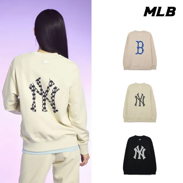 【MLB】大Logo長袖大學T MONOGRAM系列 洋基/紅襪隊(3AMTM0831-三色任選)