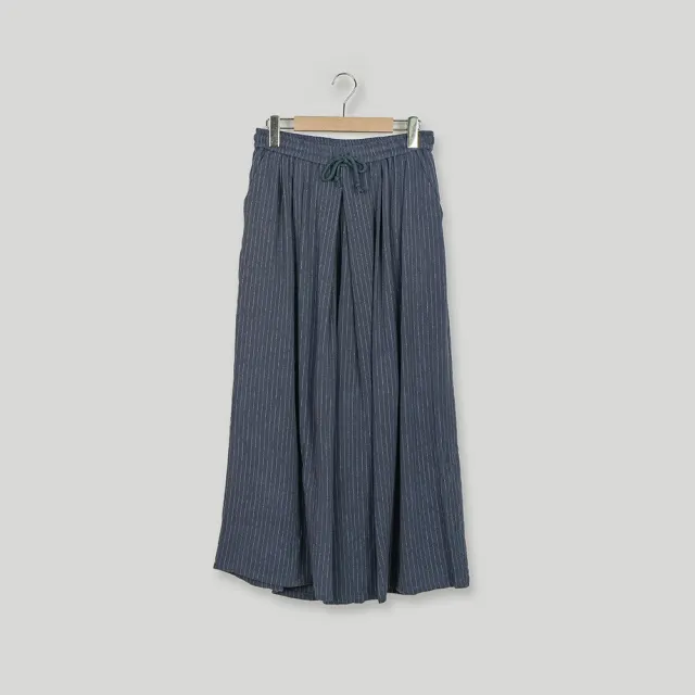 【Dailo】直條簡約顯瘦寬長褲裙(藍 黑 綠 咖/魅力商品)