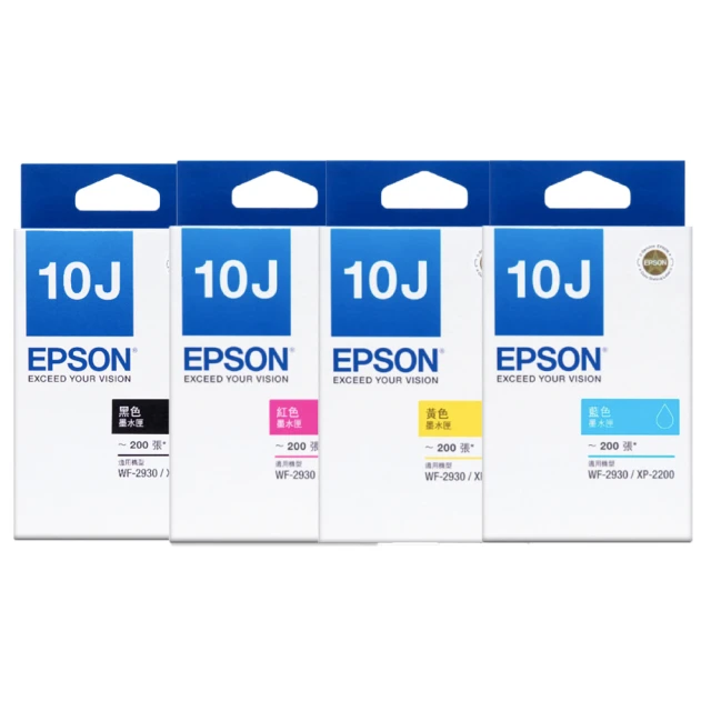 【EPSON】1黑3彩墨匣組★T10J 1黑3彩墨水匣