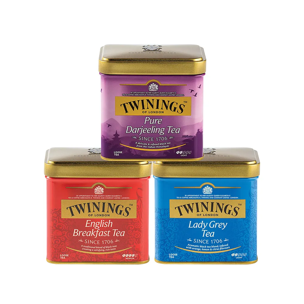 【Twinings 唐寧茶】散裝茶葉 100gx1罐(仕女伯爵/英倫早餐/歐式大吉嶺)