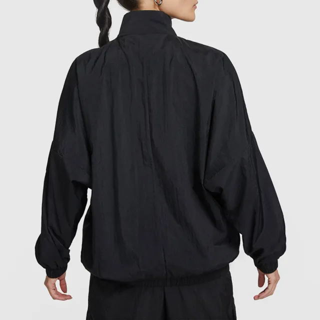 【NIKE 耐吉】外套 女款 運動外套 風衣外套 AS W NSW ESSNTL WVN JKT HBR 黑 DX5865-010