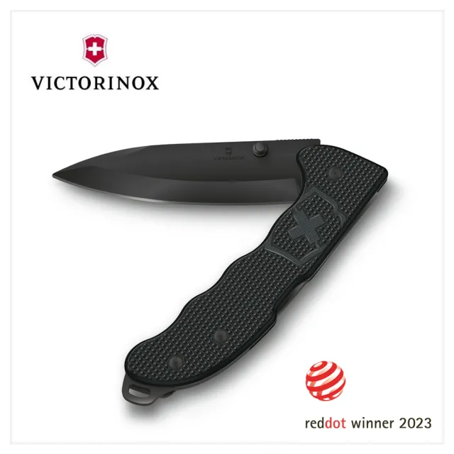 【VICTORINOX 瑞士維氏】Evoke BS Alox 折疊式獵刀 136mm/4用/極黑+黑(0.9415.DS23)