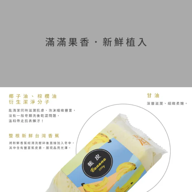 【阿皂屋】蕉皮素美肌皂 3入(手工皂推薦-遮斑香蕉皂)