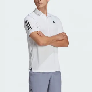 【adidas 愛迪達】上衣 男款 短袖上衣 運動 網球 CLUB 3STR POLO 白 HS3268
