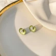 【INES】韓國設計S925銀針法式復古綠色花苞珍珠耳環(S925銀針耳環 花苞耳環 珍珠耳環)