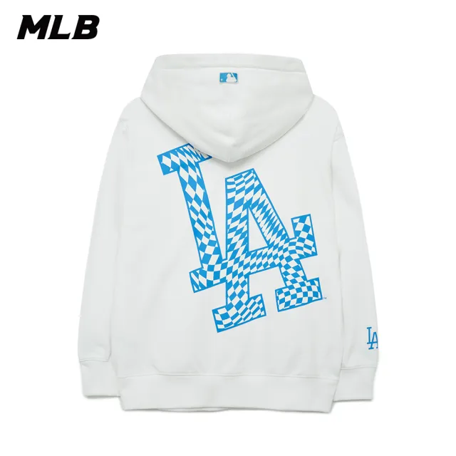 【MLB】大Logo連帽上衣 帽T Checkerboard系列 洛杉磯道奇隊(3AHDO0131-07WHS)