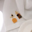 【INES】韓國設計S925銀針不對稱復古油畫氣質耳環(S925銀針耳環 不對稱耳環 油畫耳環)