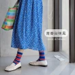 【Line-up wears】現貨-台味藍紅雙色條紋帆布襪-台灣製造箱襪子(原創設計不對稱襪子)