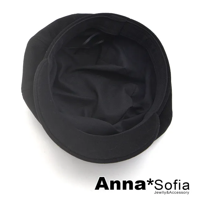 【AnnaSofia】貝蕾帽報童帽鴨舌帽-細點騰霧金條飾 現貨(黑系)