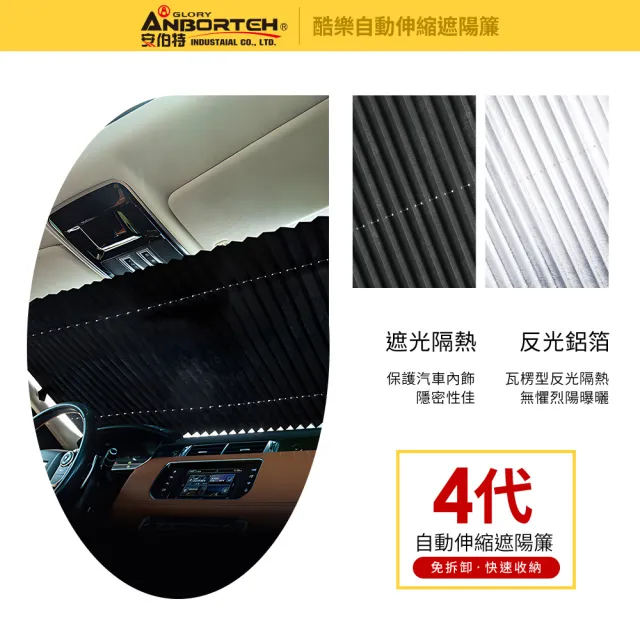 【ANBORTEH 安伯特】酷樂自動伸縮遮陽簾70公分-通用型-快(汽車遮陽 遮陽簾 遮陽板)