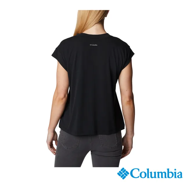 【Columbia 哥倫比亞 官方旗艦】女款-Boundless Beauty™快排短袖上衣-黑色(UAR99260BK / 2023年春夏)