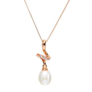 【幸福珠寶】天然珍珠項鍊 母親節活動 贈耳環(天然珍珠 人魚之淚)