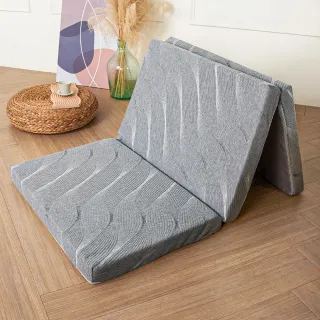 【H&D 東稻家居】收納式三折床墊-3尺單人床墊-2款可選(竹纖維 石墨烯)