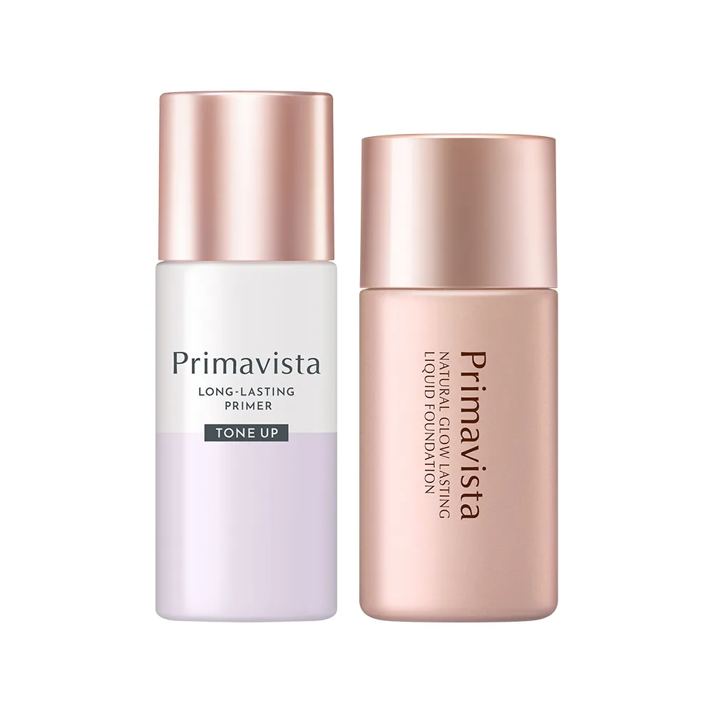 【SOFINA 蘇菲娜】Primavista零油光自然光澤組(提亮款25ml+粉底液30ml)