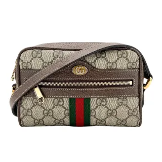 【GUCCI 古馳】Ophidia 帆布迷你斜背相機包(517350-烏木)