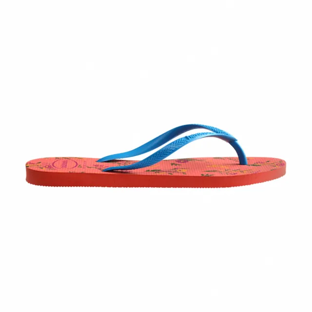 【havaianas 哈瓦仕】拖鞋 女鞋 夾腳拖 小花 Slim Romance 橘藍 4136977-1256W(哈瓦士)