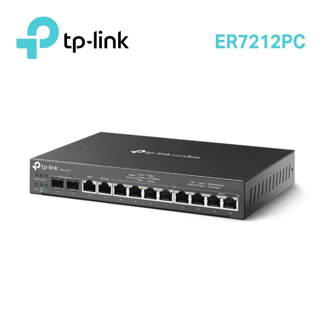 【TP-Link】ER7212PC 三合一 Gigabit VPN防火牆  Omada控制器 PoE交換器 路由器 商辦企業適用(SFP WAN)