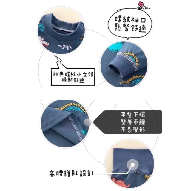 【安朵童舖】現貨韓版薄款兒童高腰長袖套裝寶寶護肚套裝兒童睡衣男童居家服女童睡衣(102/023A)