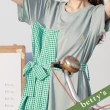 【betty’s 貝蒂思】格紋拼接打摺長版上衣(綠色)