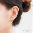 【大東山樑御珊瑚】天然珍珠俏皮兔耳針式耳環(銀色/金色)