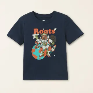 【Roots】Roots小童-星際遨遊系列 海狸太空人有機棉短袖T恤(深藍色)