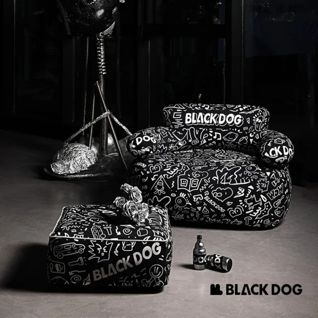 【Blackdog】瘋狂夢想家 手繪塗鴉充氣沙發 單人款 CQ23002(台灣總代理公司貨)