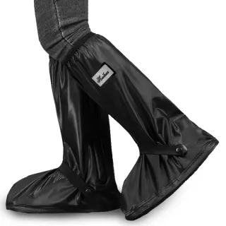 【OSIN】防雨鞋套 防水 雨鞋套 長筒 黑色 雨靴 加厚 耐磨 高筒(不掉腳跟 防滑 拉鍊防水層)