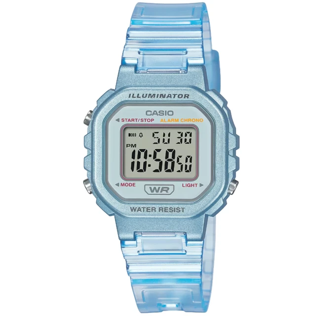 【CASIO 卡西歐】卡西歐小型復古風電子錶-果凍藍(LA-20WHS-2A 公司貨)