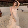 【AS 梨卡】雪紡仙女洋裝 細肩帶長裙 夏天洋裝 海邊度假 連身裙 C6512