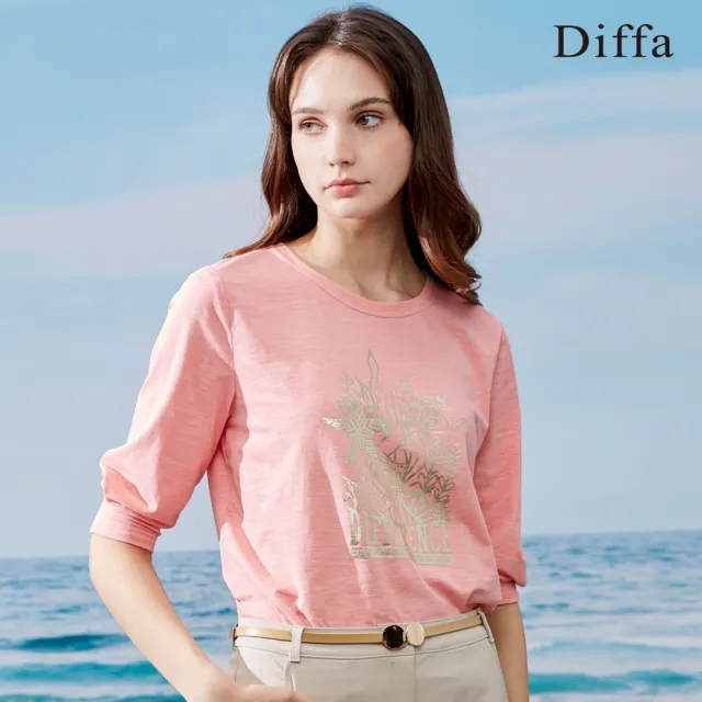 【Diffa】DIFFERENCE燙箔上衣-女