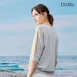 【Diffa】撞色條紋緹花線衫-女