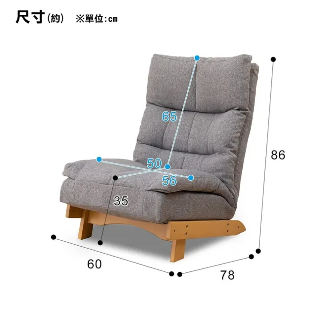 【NITORI 宜得利家居】◆網購限定 和室椅 附把手 KJ-1 GY/NA(和室椅)