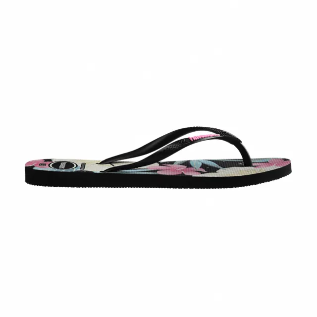 【havaianas 哈瓦仕】拖鞋 女鞋 夾腳拖 花卉 Slim Floral 黑 4129848-1191W(哈瓦士)