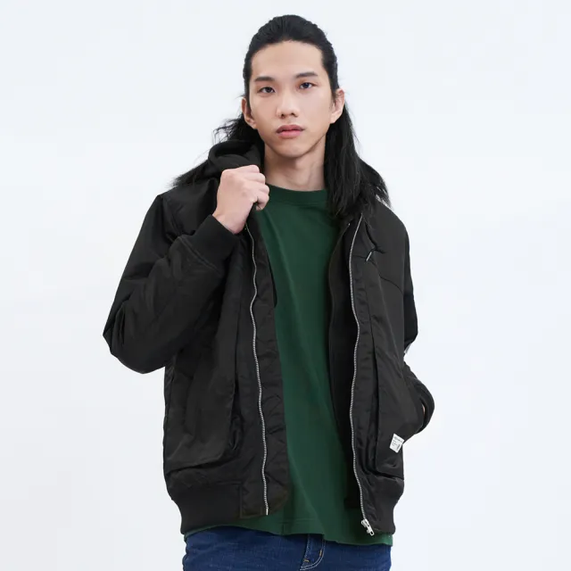 【5th STREET】男裝 立體袋假兩件式外套(黑色)