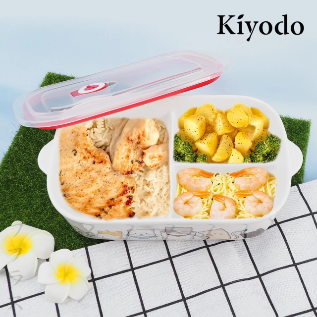 KIYODO陶瓷保鮮餐盒-3格-1入組(保鮮餐盒)