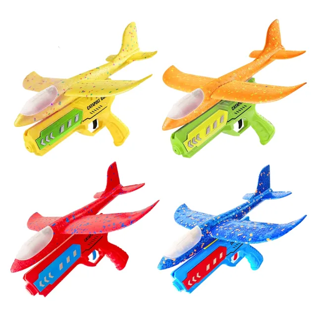 【FJ】炫彩LED泡沫彈射飛機組合玩具B24(2飛機+1發射槍)
